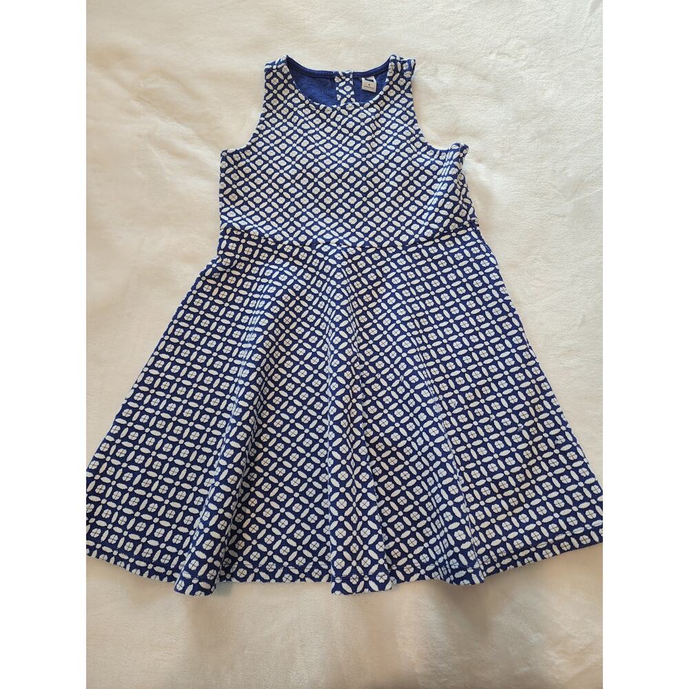 Janie And Jack Girls Colbalt Blue Geometric Dress Sz 6
